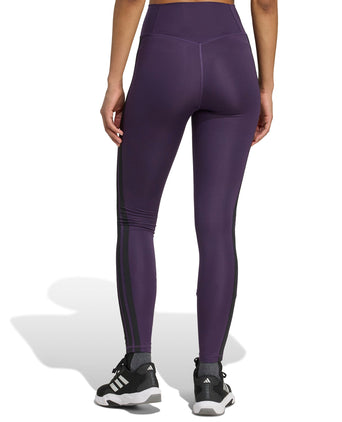Optime Essentials 3-Stripes 7/8 Leggings - Aurora Plum/Black