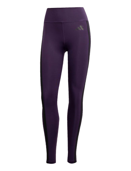 adidas Optime Essentials 3-Stripes 7/8 Leggings - Aurora Plum/Blackimages6- The Sports Edit