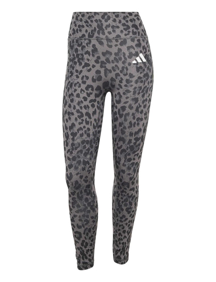 adidas Optime Essentials 3-Stripes Leopard 7/8 Leggings - Grey Four/Grey Six/Blackimages6- The Sports Edit