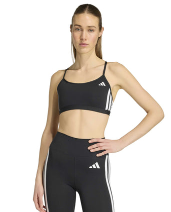 Optime Essentials 3-Stripes Light Support Bra - Black/White