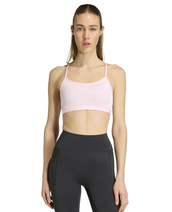 Optime Essentials 3-Stripes Light Support Bra - Clear Pink/White