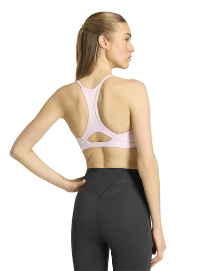 adidas Optime Essentials 3-Stripes Light Support Bra - Clear Pink/Whiteimages2- The Sports Edit
