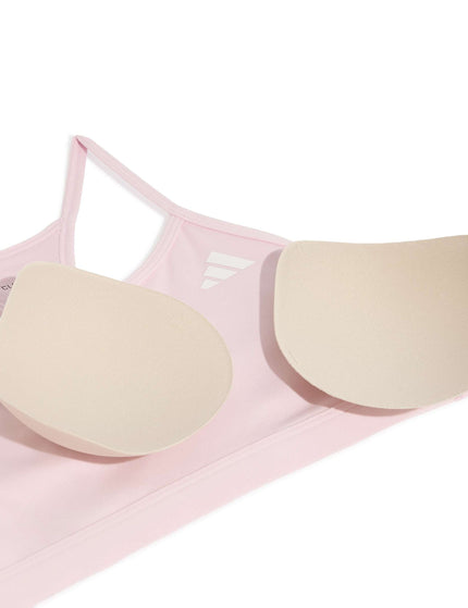 adidas Optime Essentials 3-Stripes Light Support Bra - Clear Pink/Whiteimages7- The Sports Edit
