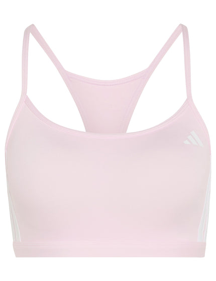 adidas Optime Essentials 3-Stripes Light Support Bra - Clear Pink/Whiteimages8- The Sports Edit