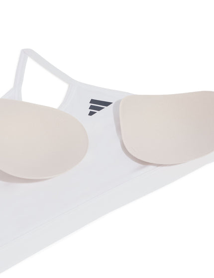 adidas Optime Essentials 3-Stripes Light Support Bra - White/Blackimages5- The Sports Edit