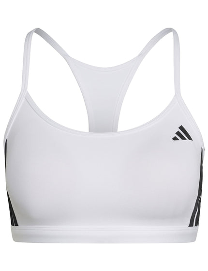 adidas Optime Essentials 3-Stripes Light Support Bra - White/Blackimages6- The Sports Edit