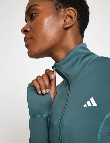 adidas Optime Essentials Full-Zip Jacket - Preloved Tealimages3- The Sports Edit