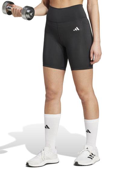 adidas Optime Essentials Stash Pocket 7-Inch Short Leggings - Blackimages1- The Sports Edit