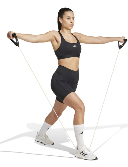 adidas Optime Essentials Stash Pocket 7-Inch Short Leggings - Blackimages5- The Sports Edit