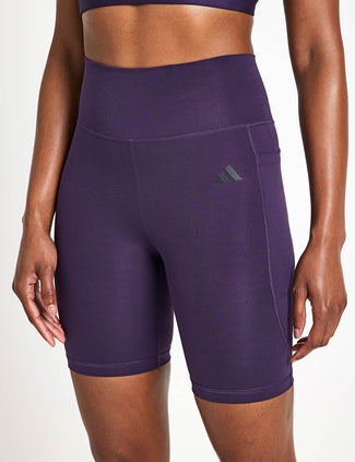 Optime Essentials Stash Pocket 7-Inch Short Leggings - Aurora Plum