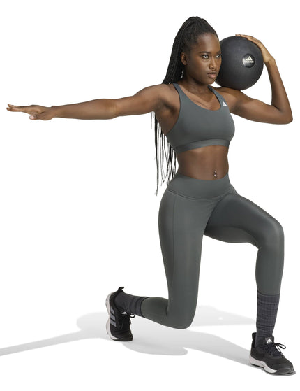 adidas Optime Essentials Stash Pocket Full-Length Leggings - Legend Ivyimages5- The Sports Edit