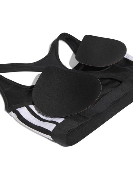 adidas Optime Essentials Workout 3-Stripes Medium Support Bra - Black/Whiteimages6- The Sports Edit