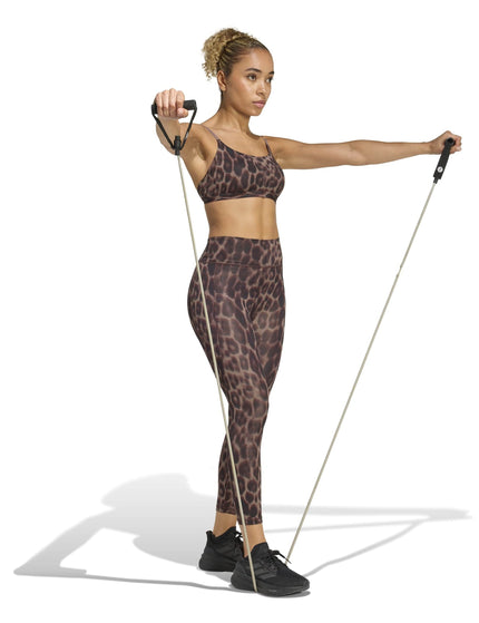adidas Optime Essentials Workout Leopard 7/8 Leggings - Earth Strata/Blackimages5- The Sports Edit