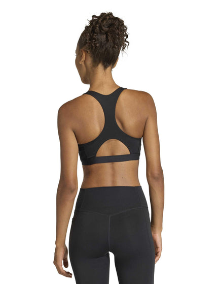 adidas Optime Essentials Workout Medium Support Bra - Blackimages2- The Sports Edit