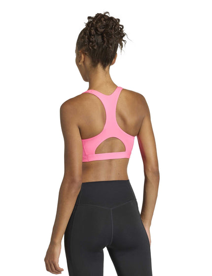 adidas Optime Essentials Workout Medium Support Bra - Lucid Pinkimages2- The Sports Edit