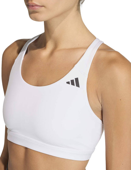 adidas Optime Essentials Workout Medium Support Bra - Whiteimages3- The Sports Edit