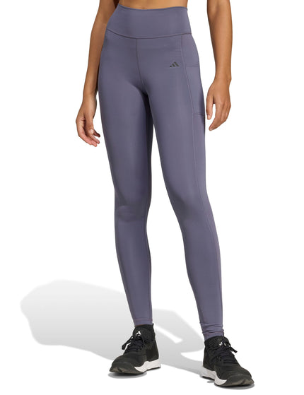 adidas Optime Full Length Leggings - Preloved Violetimages1- The Sports Edit