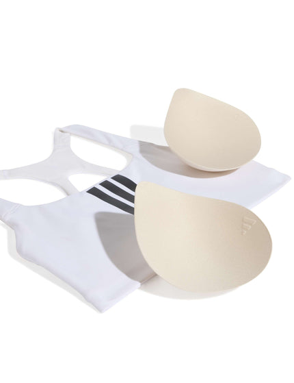 adidas Optime Workout 3-Stripes Medium Support Bra - White/Blackimages6- The Sports Edit