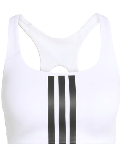 adidas Optime Workout 3-Stripes Medium Support Bra - White/Blackimages7- The Sports Edit