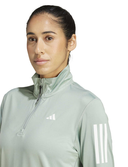 adidas Own the Run Half-Zip Jacket - Silver Greenimages3- The Sports Edit