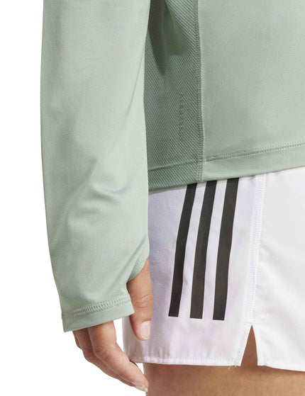 adidas Own the Run Half-Zip Jacket - Silver Greenimages4- The Sports Edit