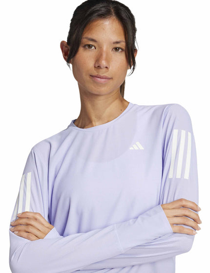 adidas Own The Run Long Sleeve Top - Violet Toneimages3- The Sports Edit