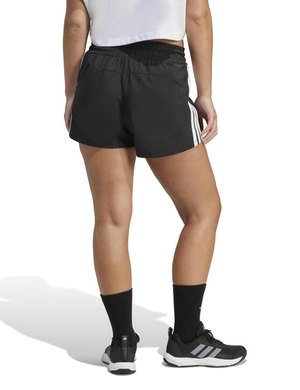 adidas Pacer Workout Woven High Waisted Shorts - Black/Whiteimages2- The Sports Edit