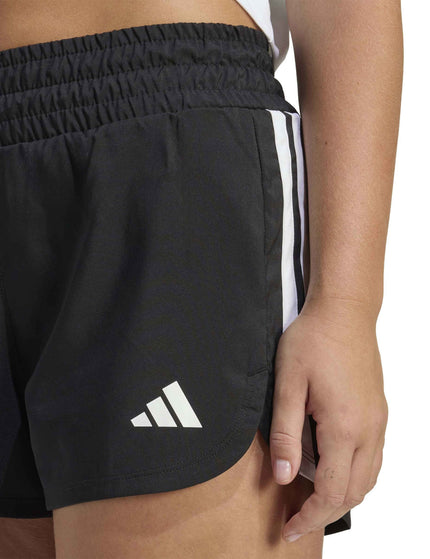adidas Pacer Workout Woven High Waisted Shorts - Black/Whiteimages3- The Sports Edit