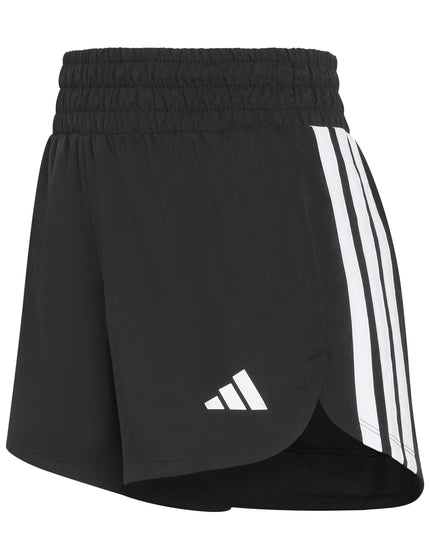 adidas Pacer Workout Woven High Waisted Shorts - Black/Whiteimages6- The Sports Edit
