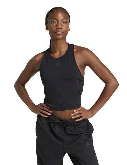 adidas Power 3-Stripes Racerback Bra Tank Top - Blackimages1- The Sports Edit