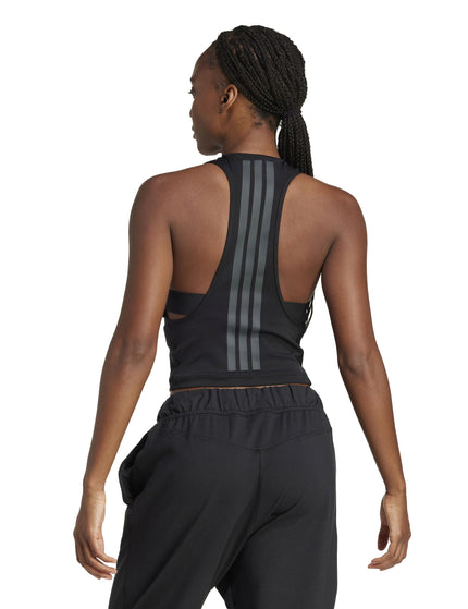 adidas Power 3-Stripes Racerback Bra Tank Top - Blackimages2- The Sports Edit