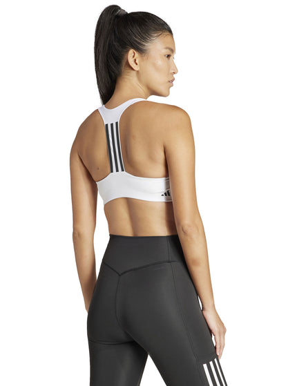 adidas Powerimpact Training Medium-Support 3-Stripes Bra - Whiteimages2- The Sports Edit