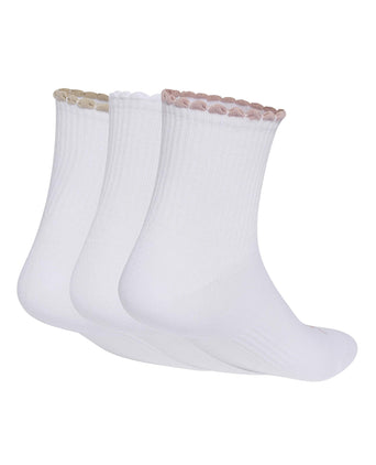 Quarter Sock 3 Pair Pack - White/Wonder Beige/Wonder Taupe/Dual Lilac