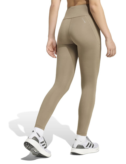 adidas Run Essentials Full Length Leggings - Khaki Siximages2- The Sports Edit