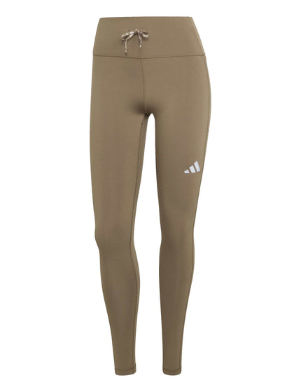 adidas Run Essentials Full Length Leggings - Khaki Siximages6- The Sports Edit