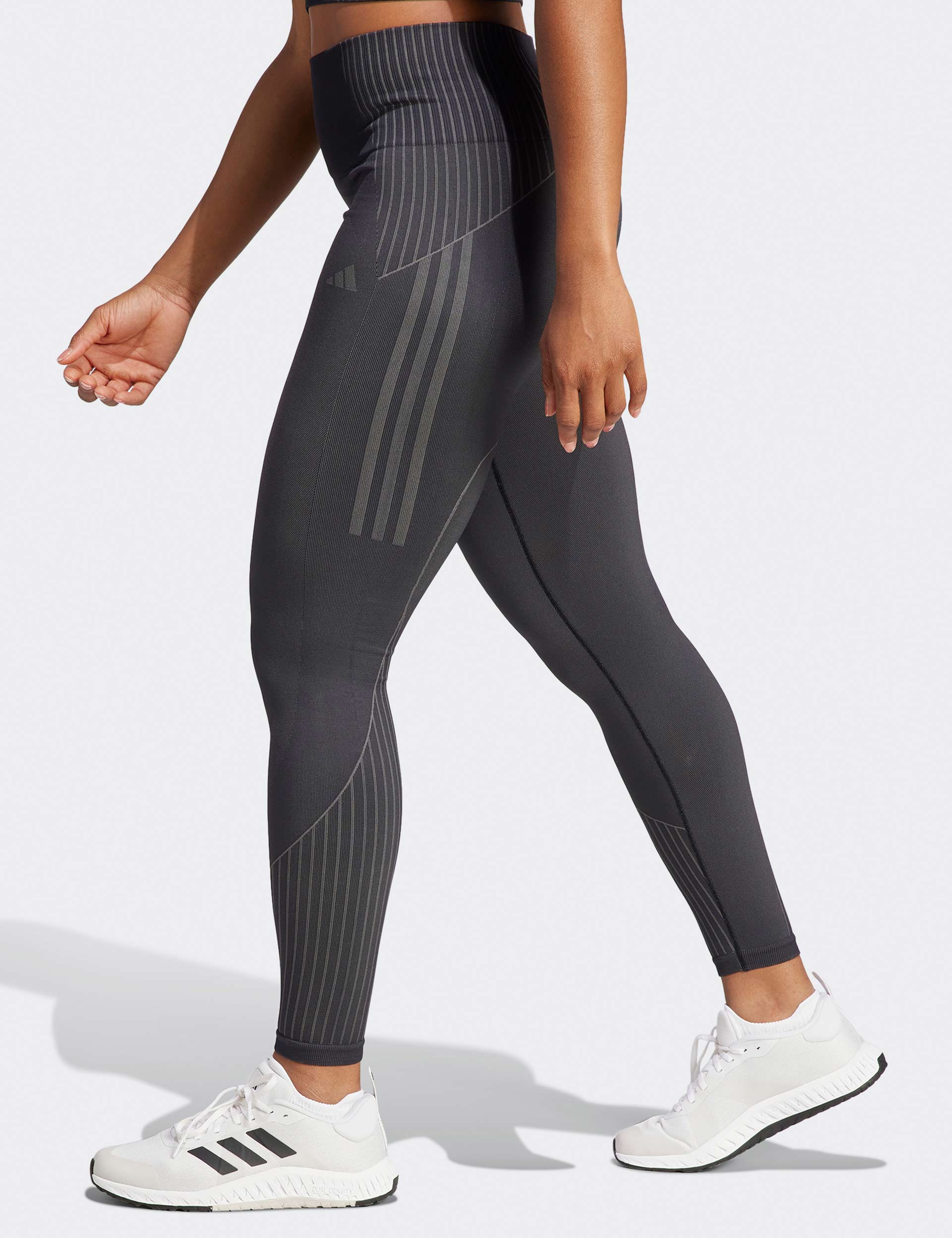 Adidas Women's How We Do Speed Long Tights Grey/Black DP3958 Size Medium