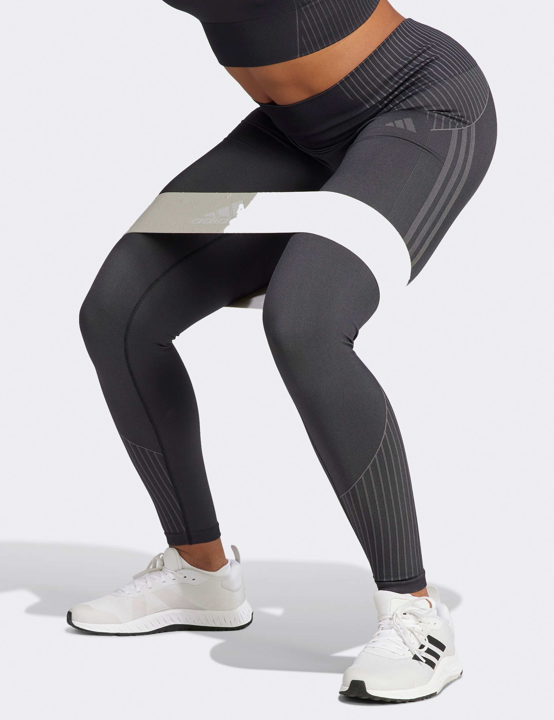 adidas Mesh High-Rise 3-Stripes Seven-Eighths Training Womens