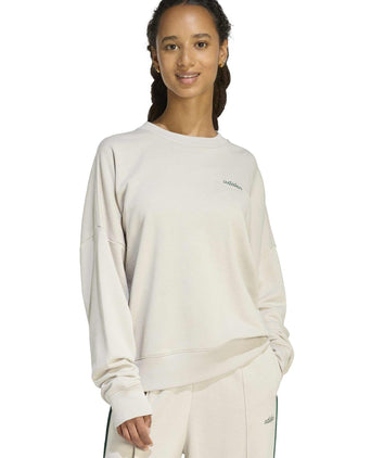 Seasonal Essentials Colorpop Sweatshirt with Embroidered Graphic - Wonder Alumina/Collegiate Green
