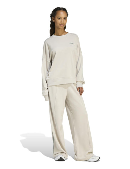 adidas Seasonal Essentials Colorpop Sweatshirt with Embroidered Graphic - Wonder Alumina/Collegiate Greenimages5- The Sports Edit