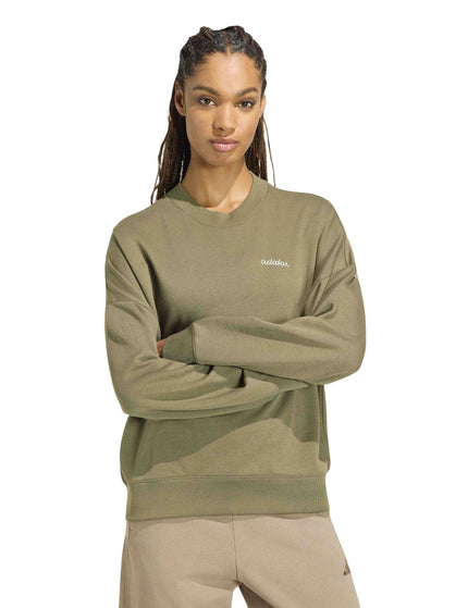 adidas Seasonal Essentials Colorpop Sweatshirt - Olive Strata/Light Solid Greyimages1- The Sports Edit