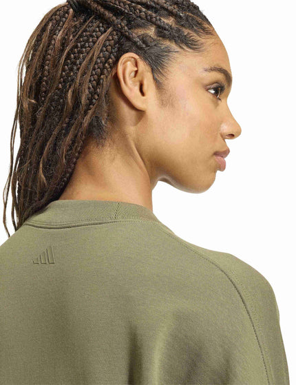 adidas Seasonal Essentials Colorpop Sweatshirt - Olive Strata/Light Solid Greyimages4- The Sports Edit