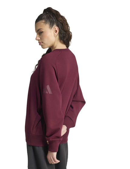 adidas Soft Lux Loose Sweatshirt - Maroonimages2- The Sports Edit