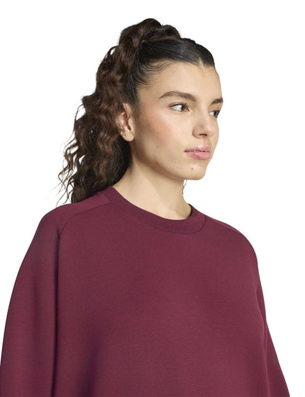 adidas Soft Lux Loose Sweatshirt - Maroonimages3- The Sports Edit