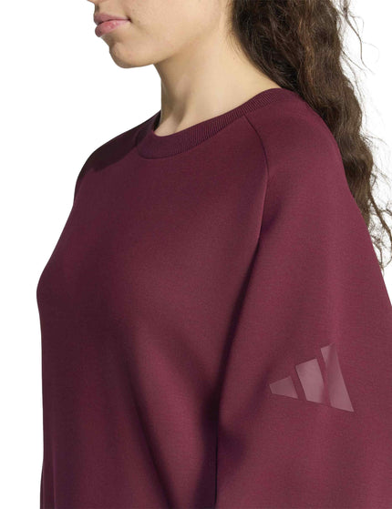 adidas Soft Lux Loose Sweatshirt - Maroonimages4- The Sports Edit