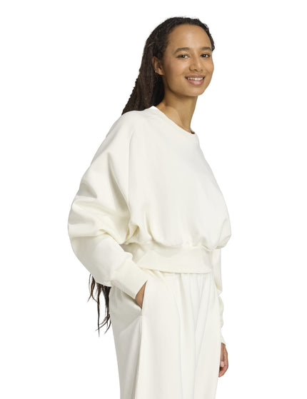 adidas Soft Lux Loose Sweatshirt - Off Whiteimages5- The Sports Edit