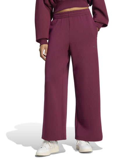 adidas Soft Lux Straight Leg Pants - Maroonimages1- The Sports Edit