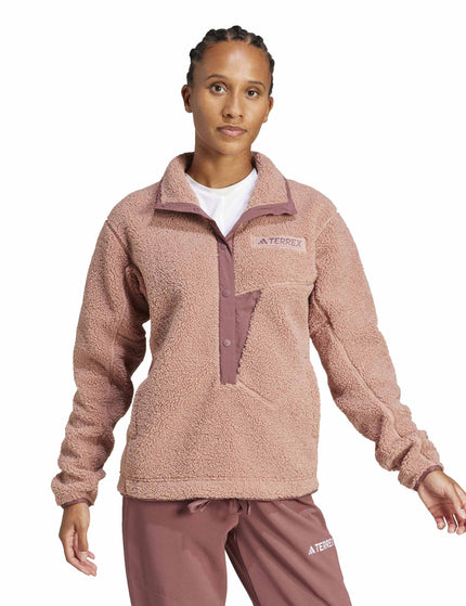 adidas Terrex Xploric High Pile Fleece Pullover Sweatshirt - Warm Clayimages5- The Sports Edit