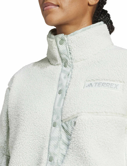 adidas Terrex Xploric High Pile Fleece Pullover Sweatshirt - Linen Greenimages3- The Sports Edit