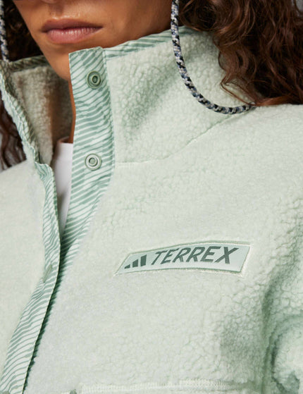 adidas Terrex Xploric High Pile Fleece Pullover Sweatshirt - Linen Greenimages4- The Sports Edit