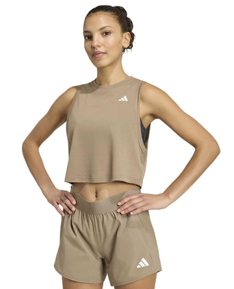 Train Essentials Boxy Workout Tank Top - Khaki Six